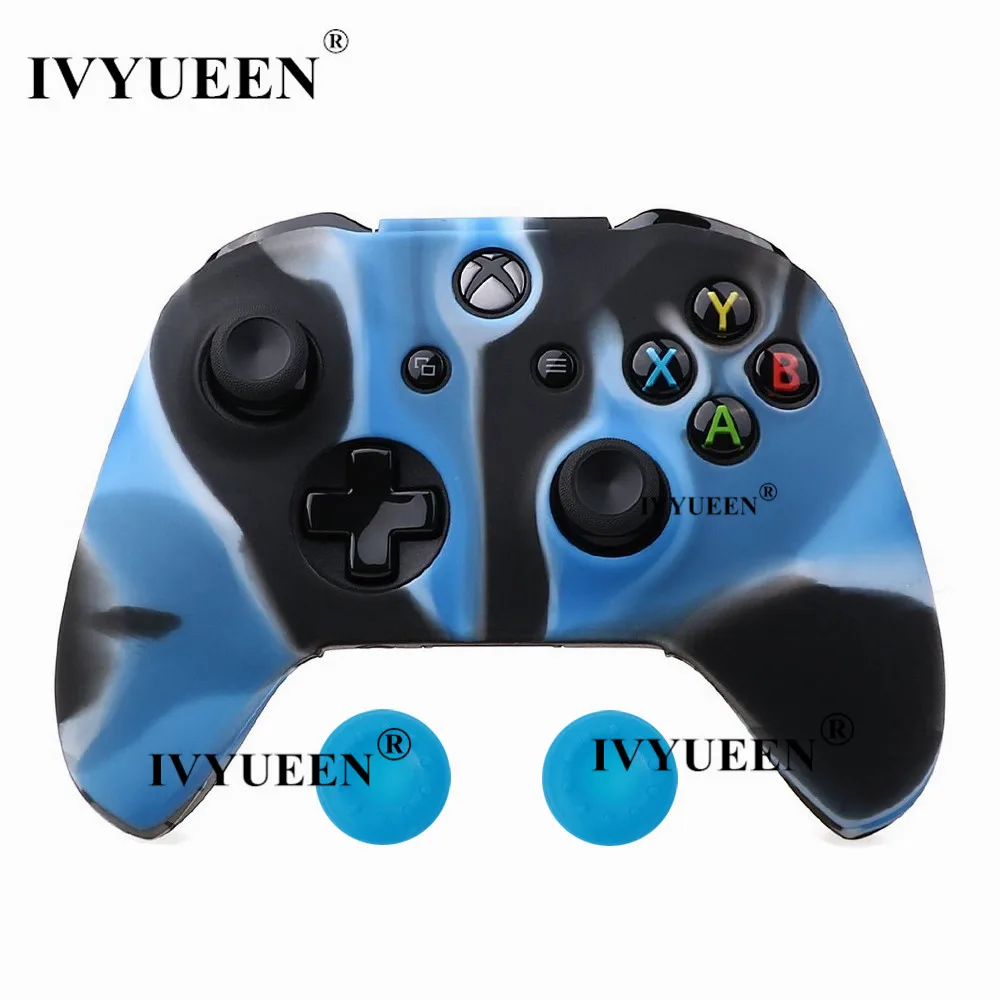 IVYUEEN для microsoft Xbox One X S тонкий контроллер силиконовый чехол+ аналоговые палки с захватом колпачка для X Box One 1 X S геймпад