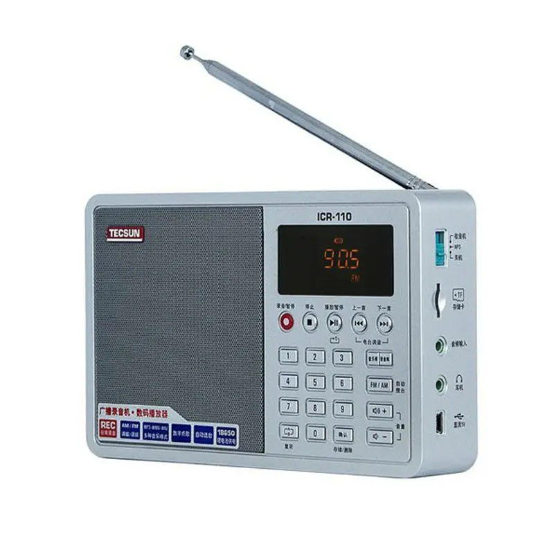 TECSUN ICR-110 FM/AM радио TF карта MP3 плеер рекордер портативный Радиоприемник | MP3-плееры