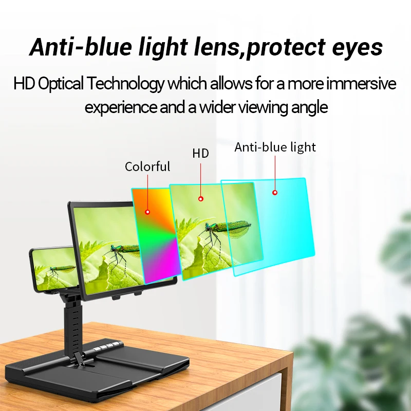 Новинка 2021 3 в 1 Bluetooth-динамик 12 дюймов HD 3D проектор экрана усилитель мобильного