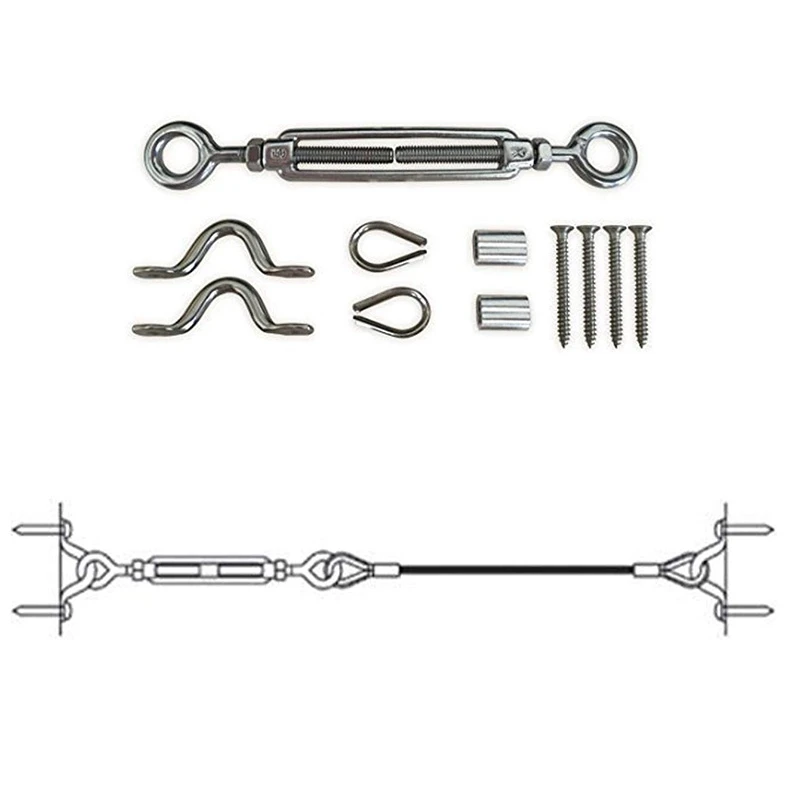 20 Pack Heavy Duty Stainless Steel Cable Railing Kits For Wood Posts Diy Balustrade Kit With Jaw Swage Fork Turnbuckle Ck01 |