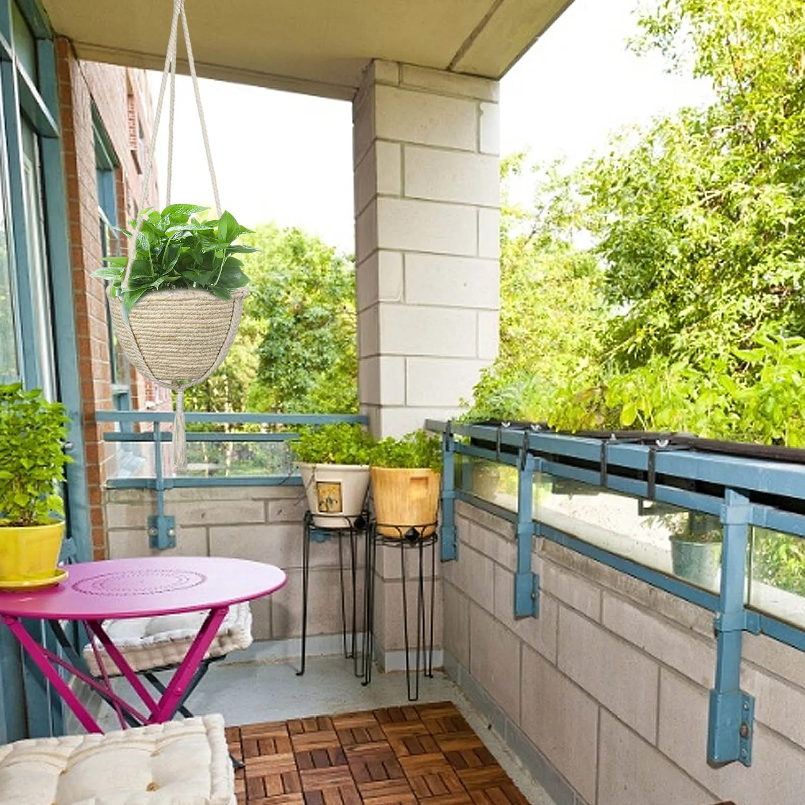 

Handmade Flower Hanging Pot Rope Net Macrame Planter Basket For Home Wall Decoration Courtyard Garden Plant Hanger Flower Pot