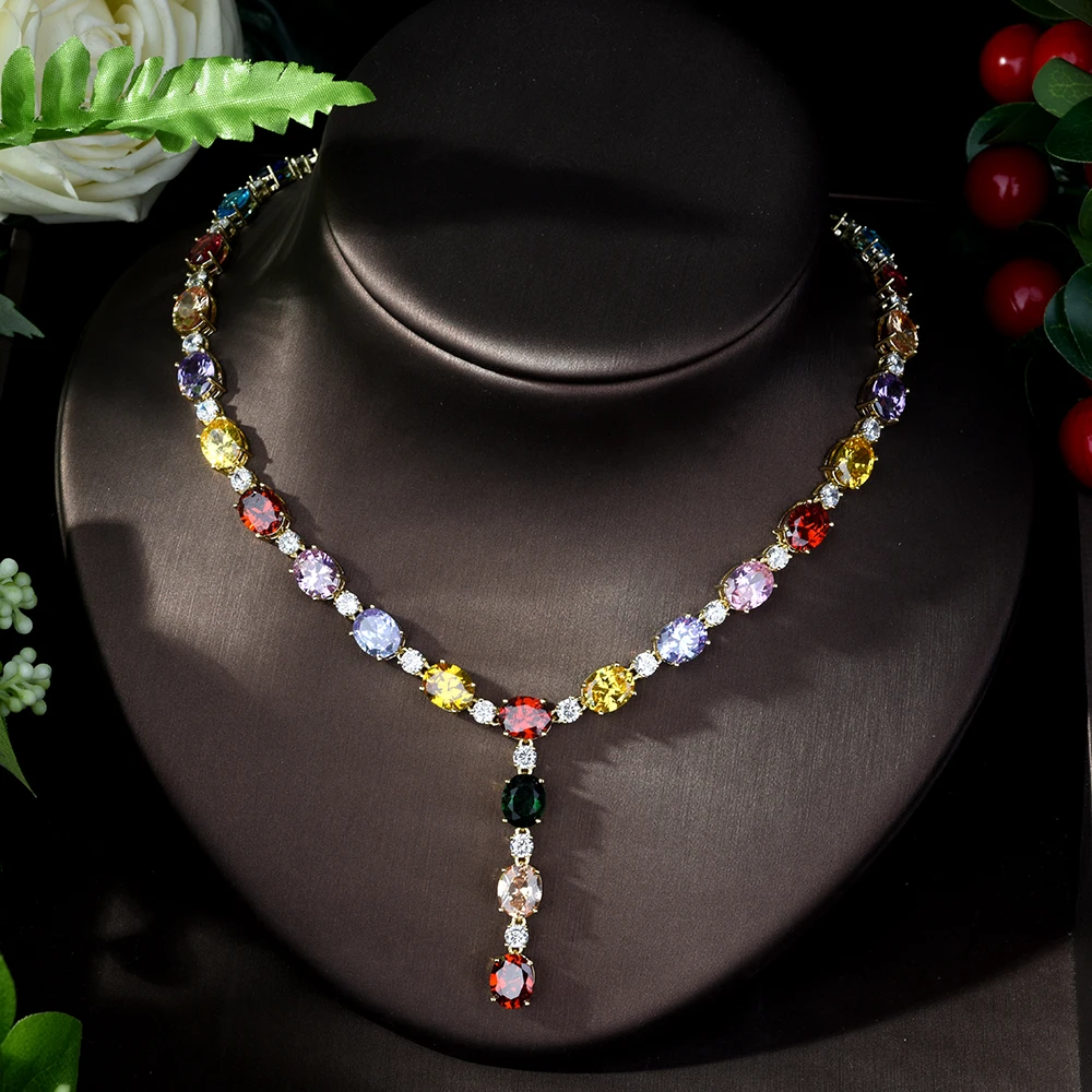 HIBRIDE parrure bijoux femme mariage AAA кубический цирконий для невесты набор украшений для женщин Подарочные серьги и кулон наборы N-1081