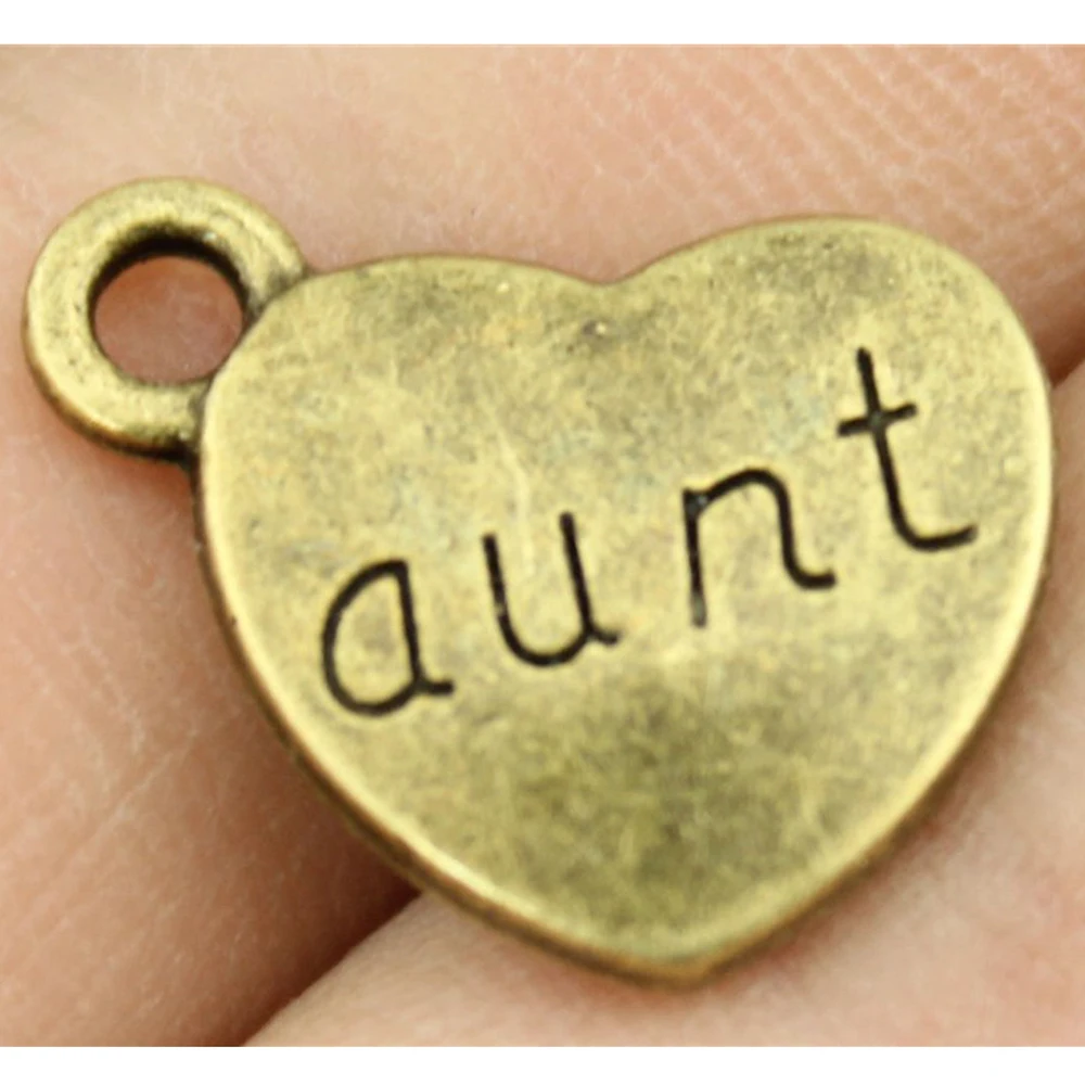 

10pcs 15x18mm Antique Silver Color Antique Bronze Plated Family Anut Heart Charms Heart Anut Charms Anut Charms Heart