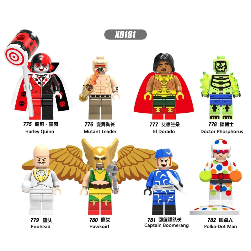 8Pcs/Set X0227 Avengers Super Heroes Scarecrow Joker Bane Riddler Bricks Figures For Children Collection Building Blocks Toys | Игрушки и