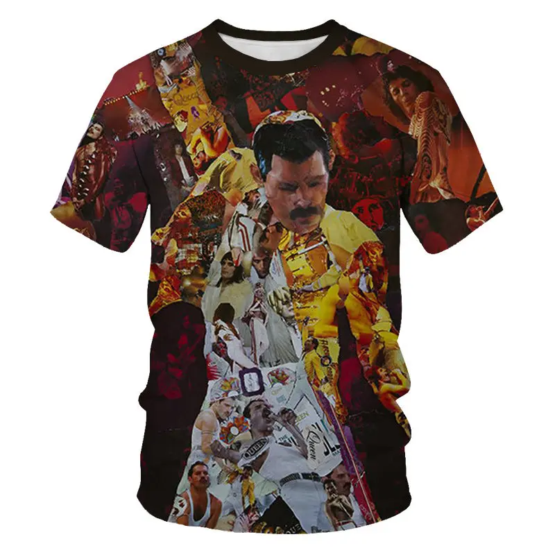Небесно-голубой Freddie Mercury The queen Band Футболка Мужская Хип-Хоп рок хипстерская футболка повседневные футболки harajuku Top TeesStar футболка Размер S-6XL - Цвет: Небесно-голубой