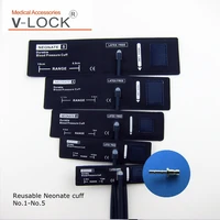 free shipping reusable navy col neonate nibp cuff set with 5size connector lc 47