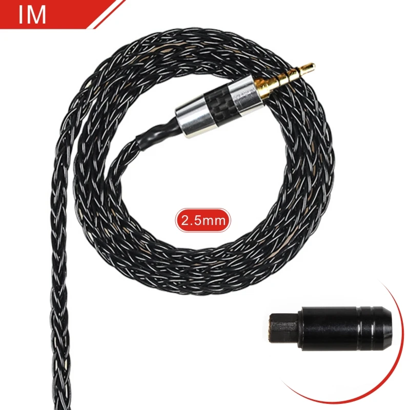 Black 2.5mm IM FDBRO 8*50 ядер с серебряным покрытием наушники обновления провода наушники MMCX кабель IE80 IM 2Pin 0,78 мм A2DC кабельная гарнитура 2,5/3,5/4,4 мм - Цвет: Black 2.5mm IM