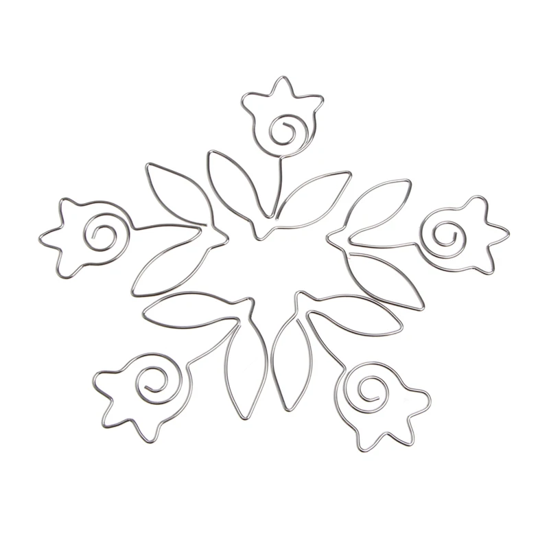 

Flower Metal Paper Clips Pin Book Bookmark Memo Clip Office School Stationery M17F