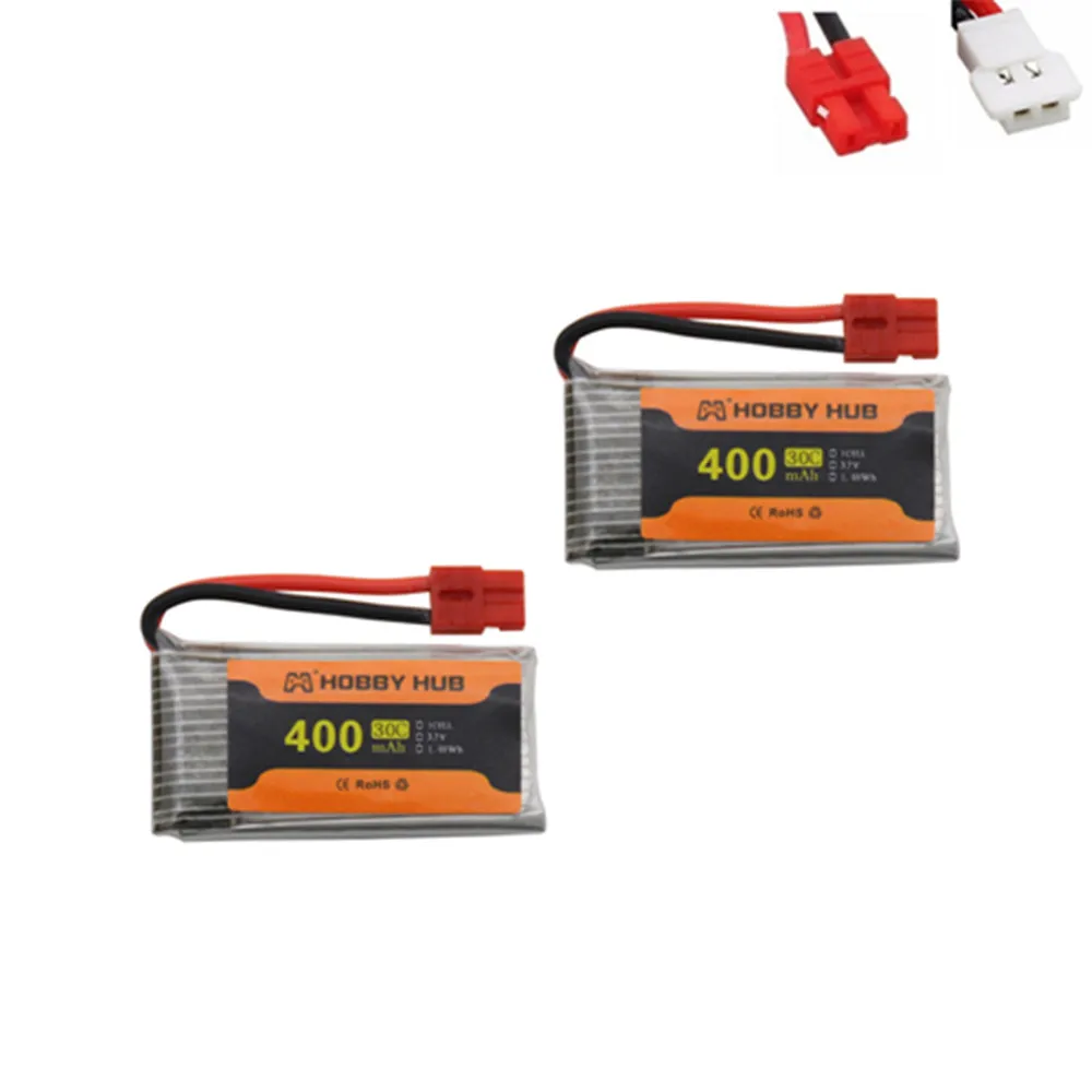 Аккумулятор 3,7 в 400 мА · ч 30C Lipo для SYMA X15 X5A-1, X15C, X15W, H31, X4, H107, H6C, KY101, E33C, E33, U816A, V252, 2 шт.