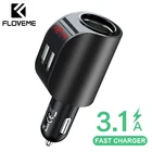 FLOVEME 3.1A USB Автомобильное зарядное устройство мобильный телефон автомобильное зарядное устройство USB быстрая зарядка автомобильное зарядное устройство 12 В для iPhone Samsung Xiaomi