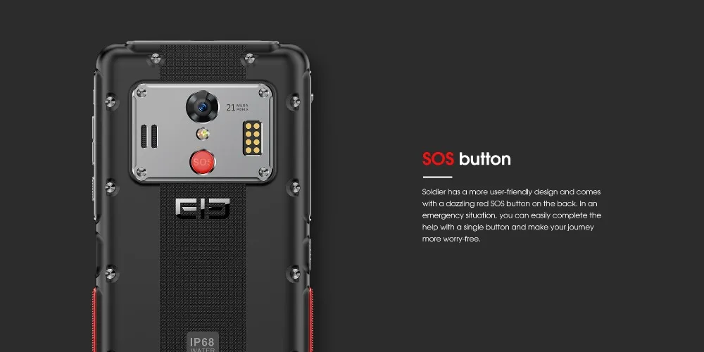 ELEPHONE Soldier смартфон 4 Гб 128 ГБ IP68 Водонепроницаемый 2K экран мобильный телефон Android 8,0 Deca Core 21MP прочный мобильный телефон
