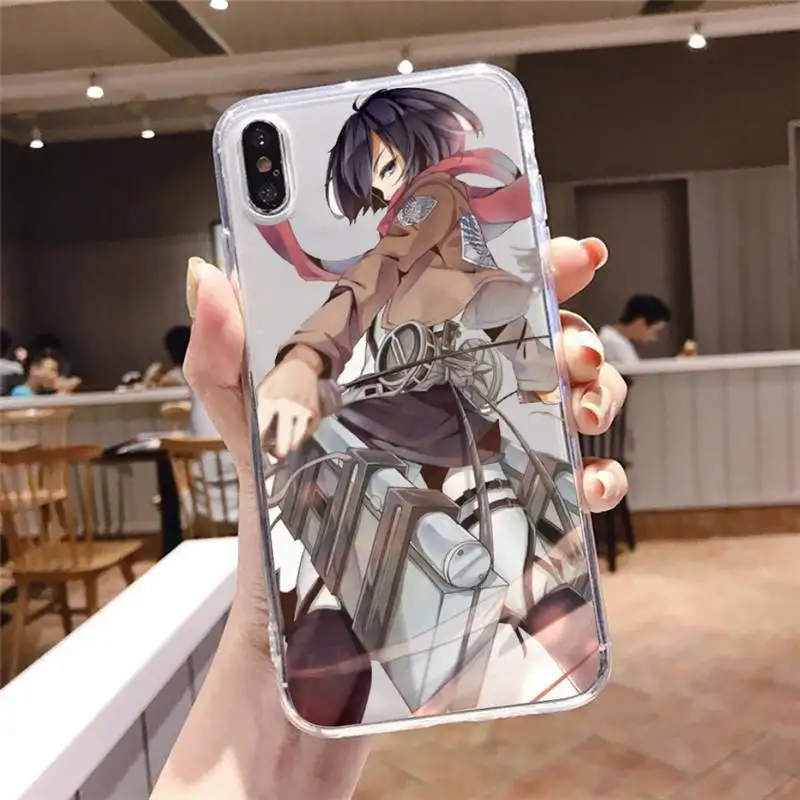 

attack on titan anime Phone Case Transparent soft For iphone 5 5s 5c se 6 6s 7 8 11 12 plus mini x xs xr pro max