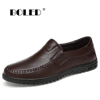 genuine leather men shoes british style leisure loafers flats shoes soft bottom wear resistant driving shoes zapatos hombre