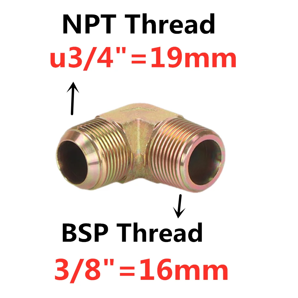 Гидравлические коленчатые фитинги BSP к NPT из углеродистой стали