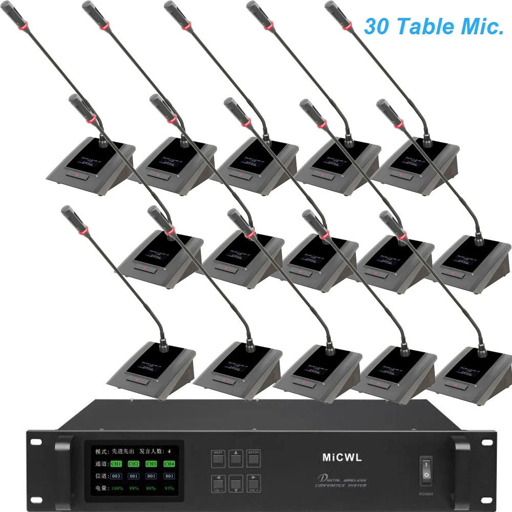 High-end 30 Desk Gooseneck Discussion Digital Wireless Conference Microphone Audio System 1 President 29 Delegate A10M Series