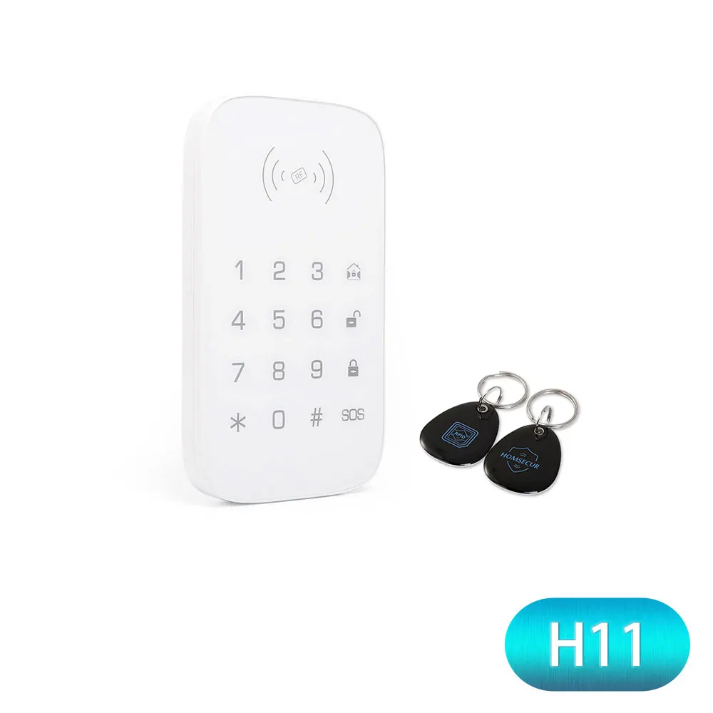 HOMSECUR DIY беспроводная домашняя безопасность wifi GSM Сигнализация приложение пульт дистанционного управления RFID карта Arm Disarm(панель сигнализации LA02 PIR и т. д - Цвет: RFID Password Keypad