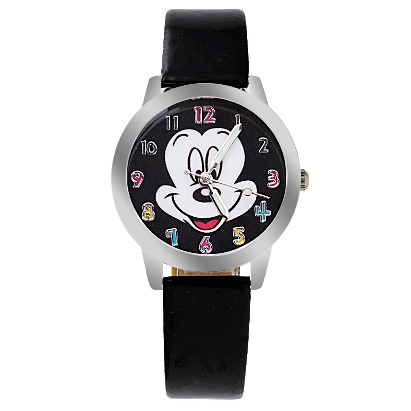 Кварцевые наручные часы с милым мультяшным рисунком женские кожаные детские для