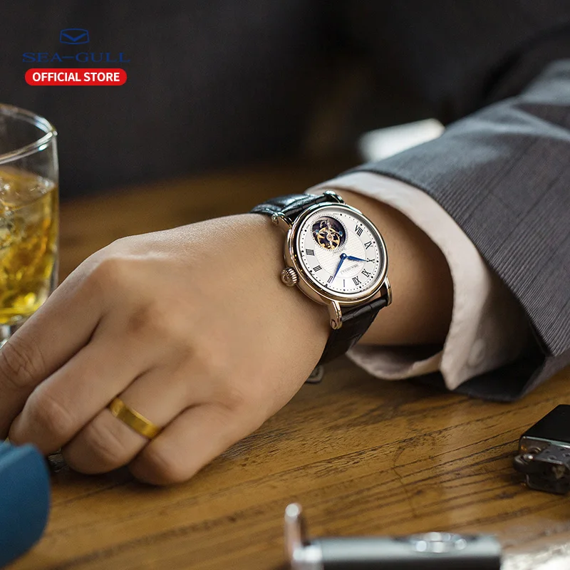 Часы с чайкой мужские механические часы tourbillon сапфировые из турбийона скелетом