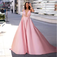 LORIE Vestidos de Noche formales, vestidos largos con cuello en V, Espalda descubierta, para fiesta de graduación, playa, boda, invitados, vestidos de belleza para desfile, hechos a medida (4)