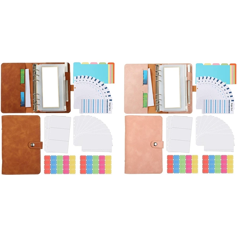 

Папка А6 с обложкой, бумажная папка с наличными конвертами, цветные разделители, бумажные листы
