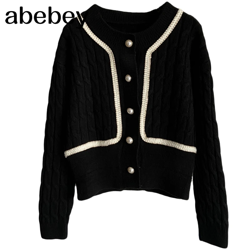 

Cardigan Women Solid Knitted Retro Popular Korean Style Jumper Sweaters Newest Daily All-match Loose O-Neck Vintage Soft Autumn