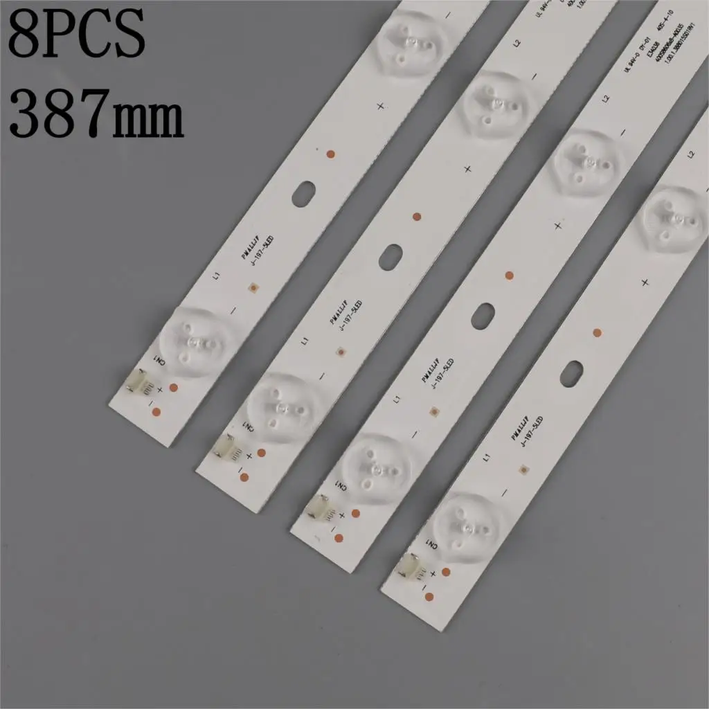 New 8 PCS 5LED 389mm LED backlight strip for Philco PH40R86 PH40R86DSGW 400S8605X8-B0040 E34036 40S-4-10 1.00.1.388015S01R V1