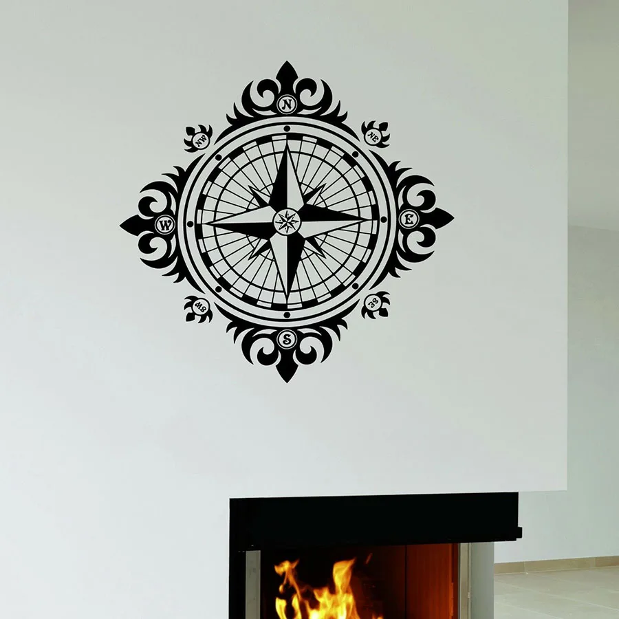 Компасс Приключения Настенная Наклейка ветер Роза винтажный Декор комната для