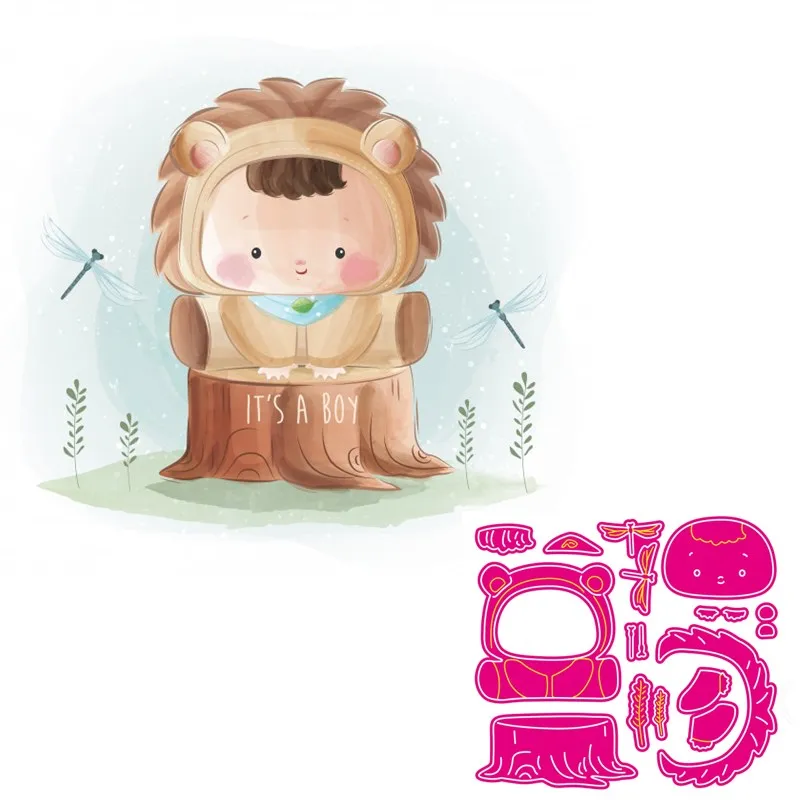 

Металлические режущие штампы милый мальчик кукла трафарет для DIY Скрапбукинг Ремесло Украшение для открыток