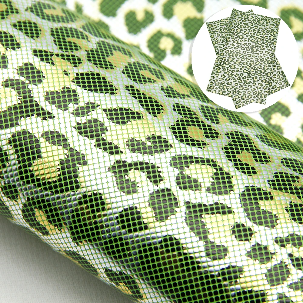 

20*33cm Leopard Patterns Glossy Bump Texture Faux Leather Vinyl Fabric Assorted Set For DIY Handmade Earrings Crafts,1Yc10037