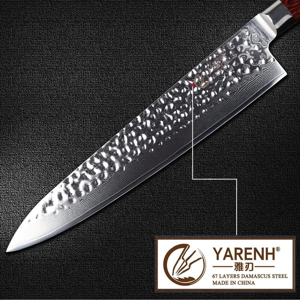 Поварской нож YARENH 10 дюймов ультра острые 67 слоев японских профессиональных