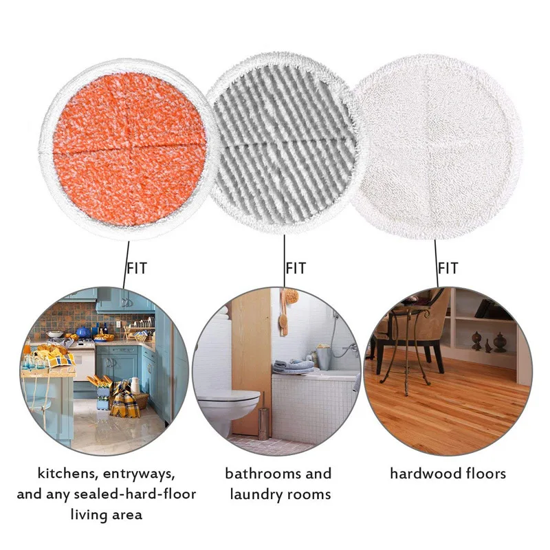 

Mop Cleaning Pads Replacement for Bissell Spinwave 2039a 2124 2037 2039 Hard Floor Mop (2 Orange+2 Gray+2 White)