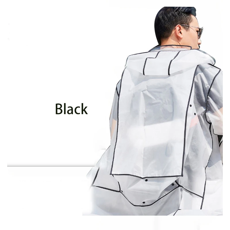 Yuding длинный полупрозрачный плащ для мужчин и взрослых черный Тренч с окантовкой