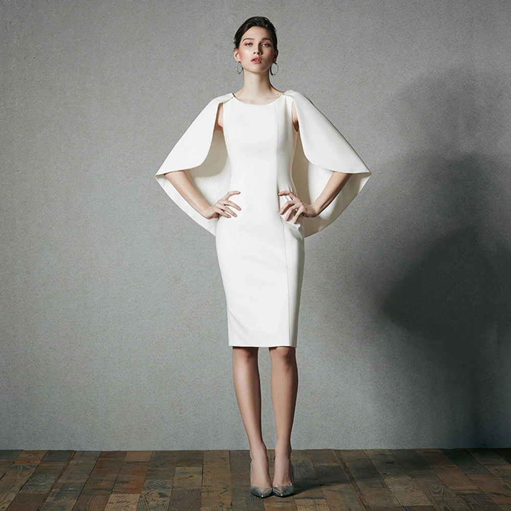 

New 2 Pieces Satin Short Evening Dresses Robe De Soiree Zipper Up Back White Simple Formal Gowns Alibaba China Vestido Feminino