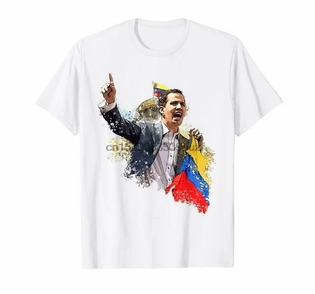 Белая футболка с S-3Xl Juan Guaido Повседневная | Мужская одежда
