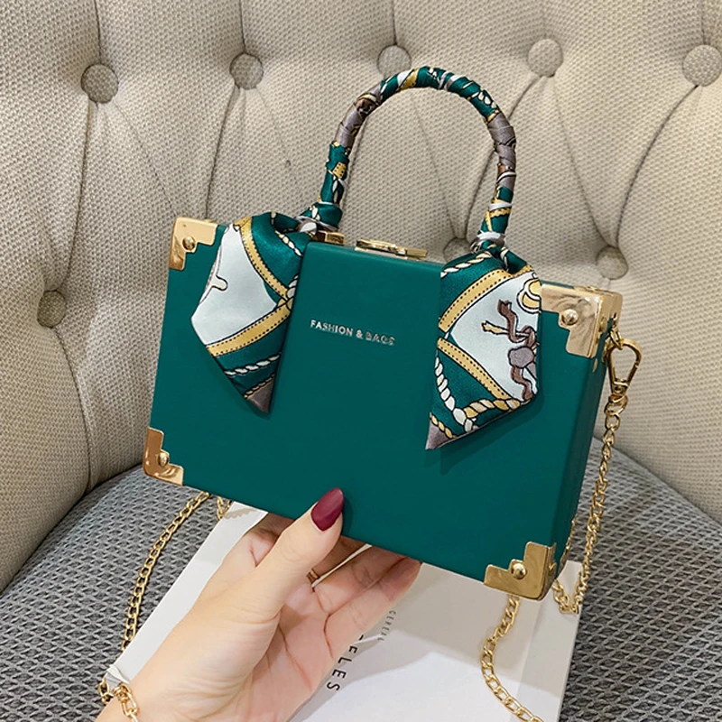 

Сумка кросс-боди Женская с лентой, Роскошный дизайнерский саквояж на плечо, квадратный миниатюрный чемоданчик-тоут