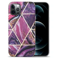 plating geometric marble phone case for iphone 11 12 pro max xr x xs max se 2020 8 7 6s 6 plus imd soft cover case