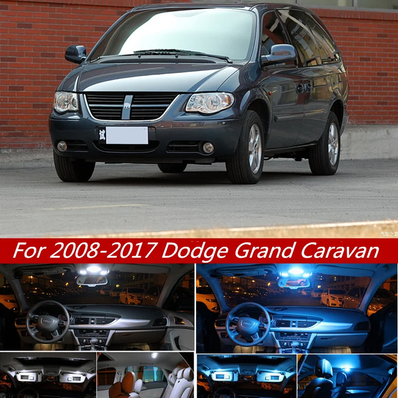 

14Pcs White Canbus LED Lamp Car Interior Light Kits For Dodge Grand Caravan 2008-2017 Auto Map Dome Trunk License Plate Lights