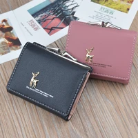 2021 cartoon leather women wallets pocket ladies purse clutch wallet women short card holder cute girls deer wallet portfel