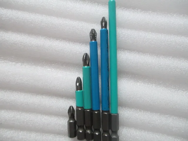 

1/4" Hex Shank 6Sizes PH2 Electric Magnetic Screwdriver Bit Set Anti Slip Single Side Tips 25mm 50mm 70mm 90mm 100mm 127mm