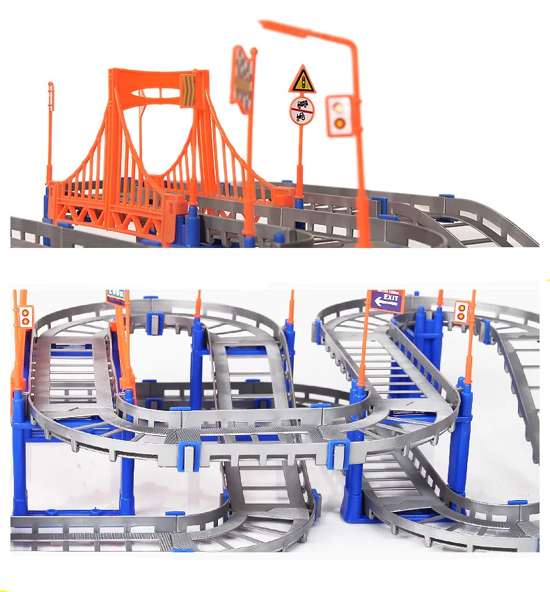 73 шт. гибкий сборный гоночный изгиб рельс Электрический скоростной трек
