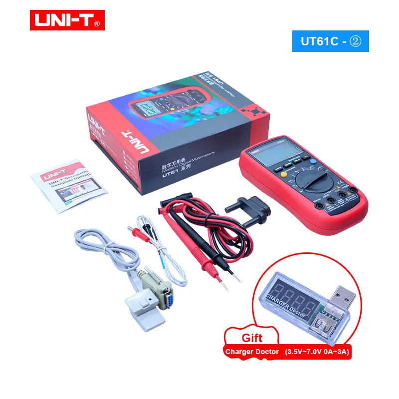 Цифровой мультиметр UNI-T UT61A UT61B UT61C UT61E с интерфейсом true RMS RS232 Автоматический
