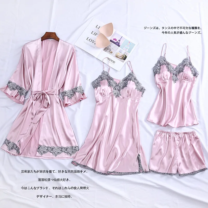 

Silk Pajamas For Women Satin Women Sexy Pajamas Sets Long Sleeves Women Silk Pajamas Pyjamas Home Suit Sleepwear pijama mujer
