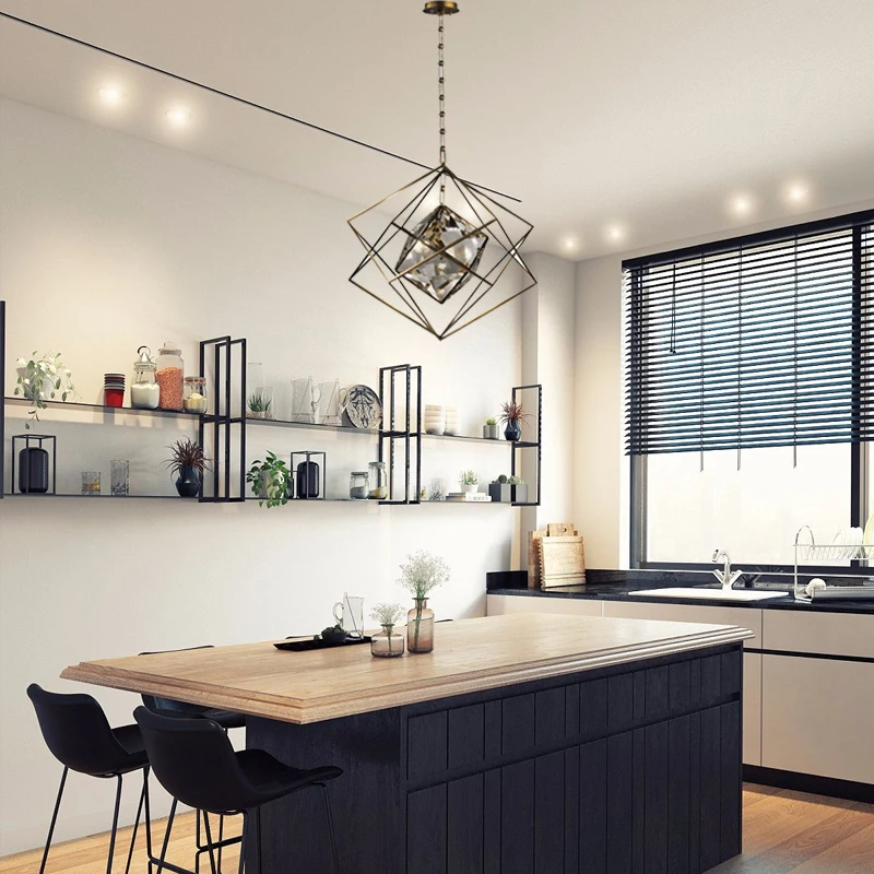 

Postmodern creative living room full copper chandelier light luxury crystal restaurant cafe bar bedroom American Led chandelier