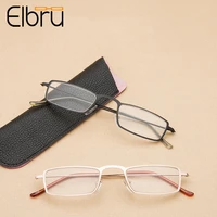 elbru ultralight anti fatigue reading glasses womenmen metal frame presbyopia eyeglasses with 1 01 52 02 53 03 54 0