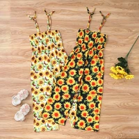 new baby clothes baby girl clothes kids clothes sunflower print sleeveless strap kids jumpsuits boho kids playsuits summer 1 6y