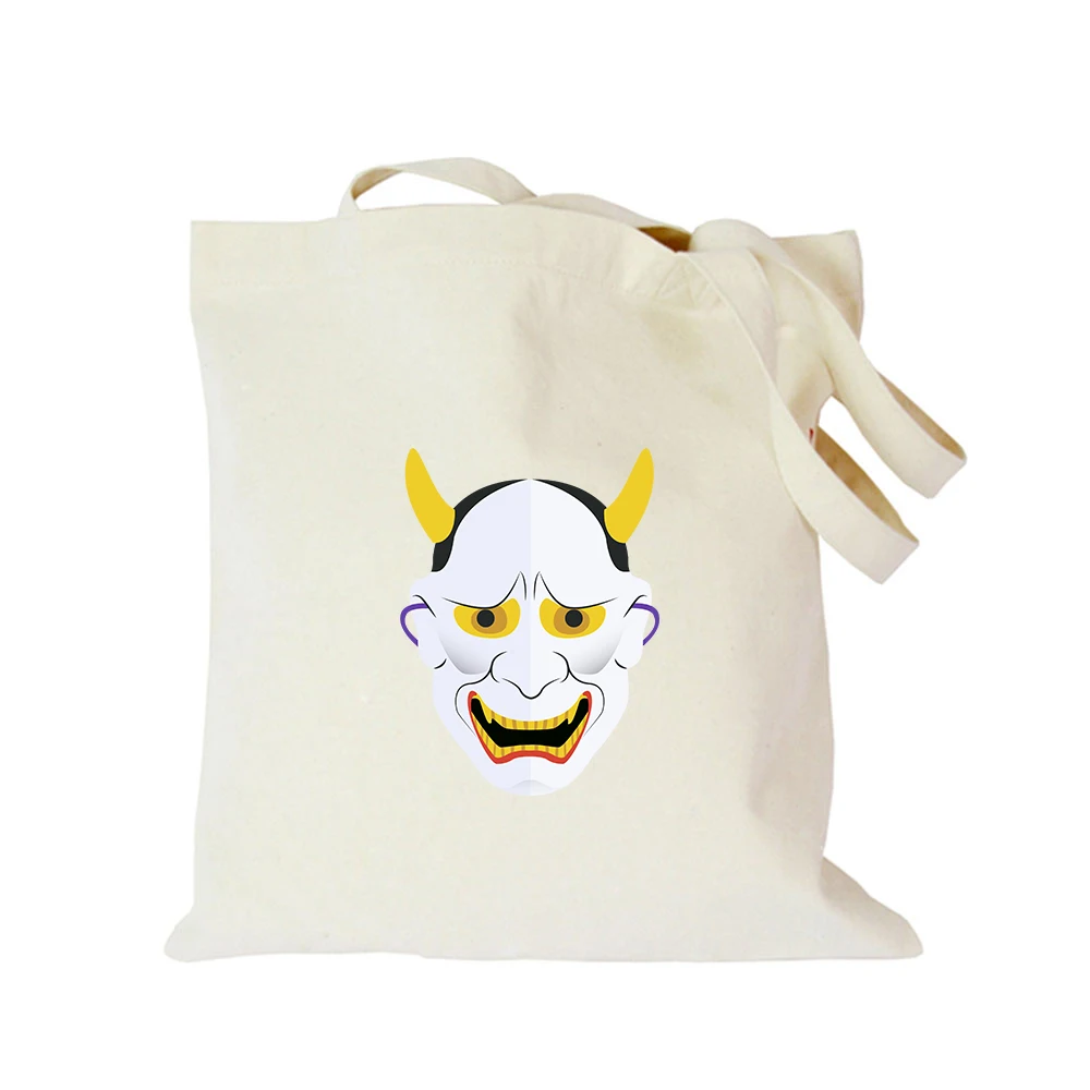 Оригинальная Парусиновая Сумка-тоут с логотипом японская маска многоразовая