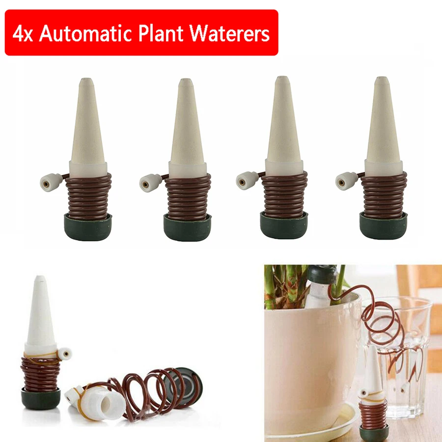 

4X Automatic Watering Irrigation Spike Garden Plant Flower Drip Water Sprinkler