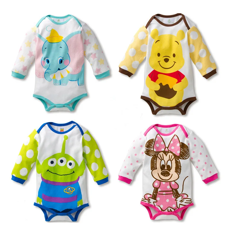 Боди с рисунком для маленьких девочек Одежда новорожденных длинными рукавами и