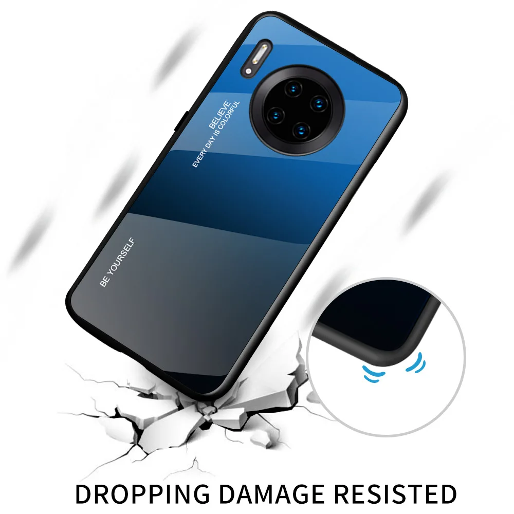 YUNAO чехол для телефона huawei серии градиентная Картина зеркальный mate 30 Pro P30 pro... |