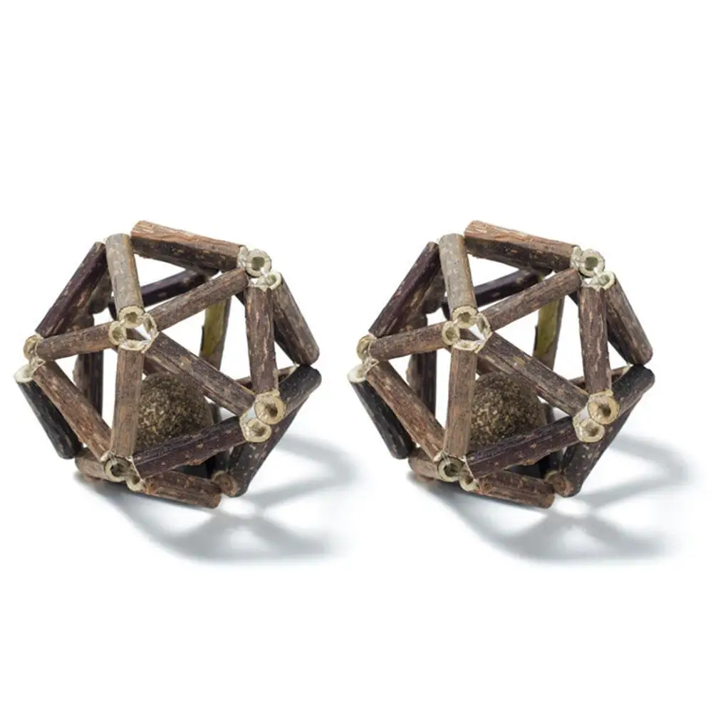 Новинка 2019 2 шт мячи для кошек ручной работы тканые деревянные игрушки в виде